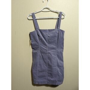 Forever 21 Womens Corduroy Mini Dress Corduroy Violet Large Open Back